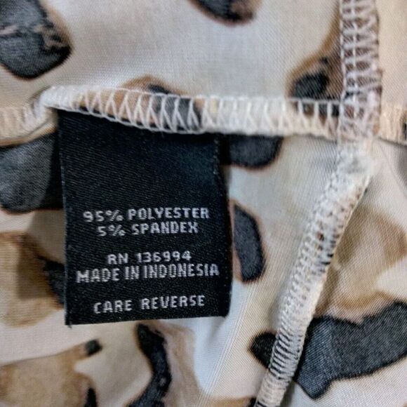 Milano Womens Small Top Leopard Print Pullover Sleeveless Stretchy Ruffle Animal - Picture 7 of 8